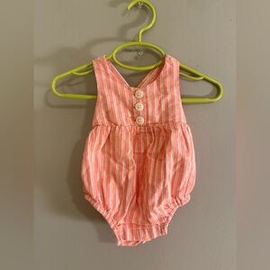GAP Peach Striped Baby Romper